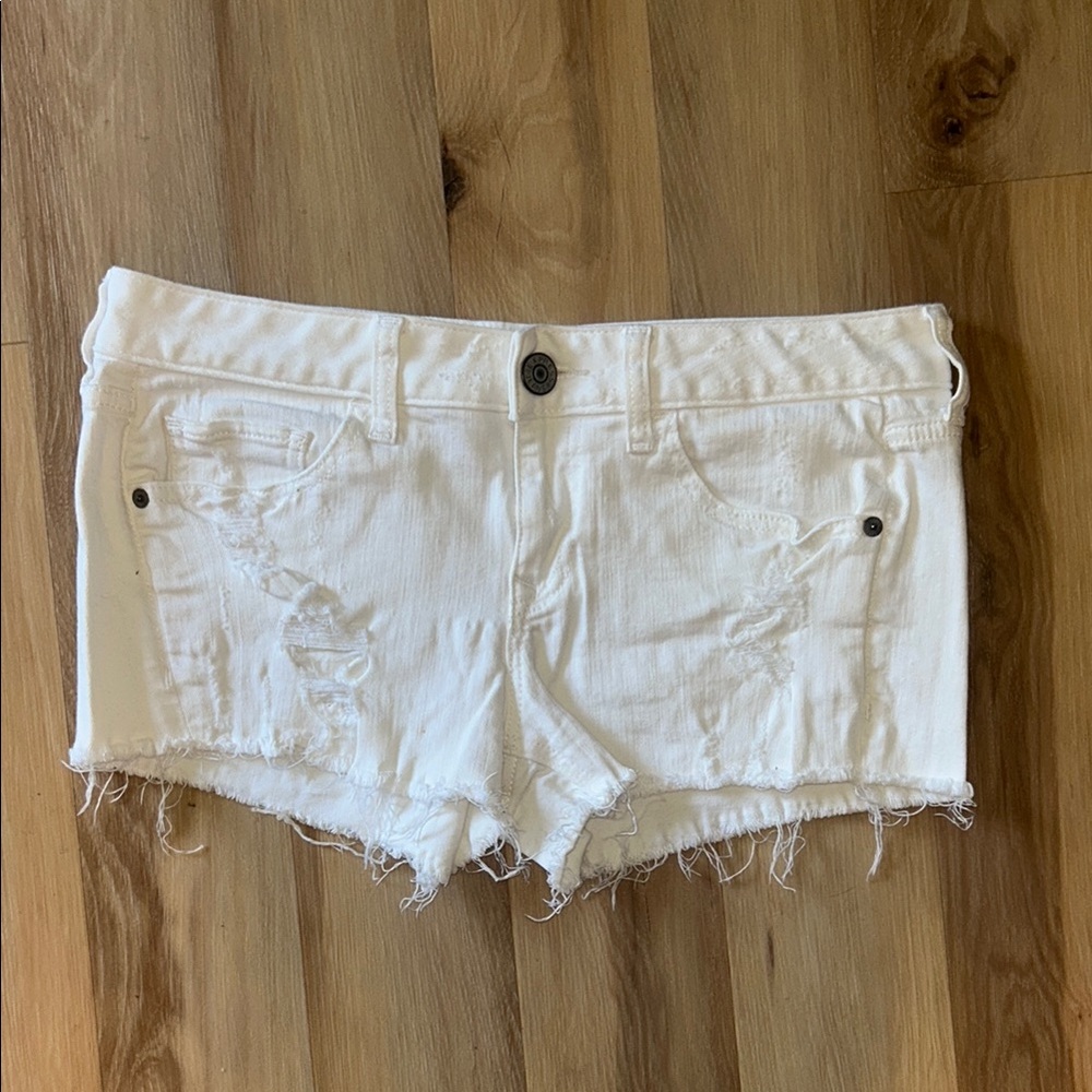 White Distressed Express Women's Shorts